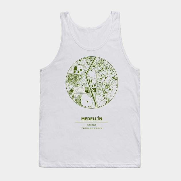 Medellin city map coordinates Tank Top by SerenityByAlex